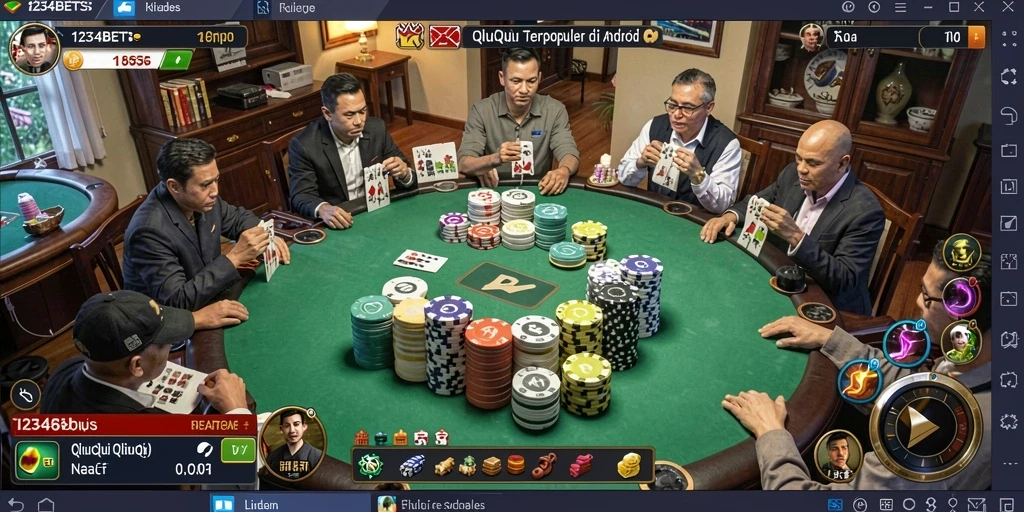 Tampilan gameplay QiuQiu yang seru dan menarik di 1234BETS.