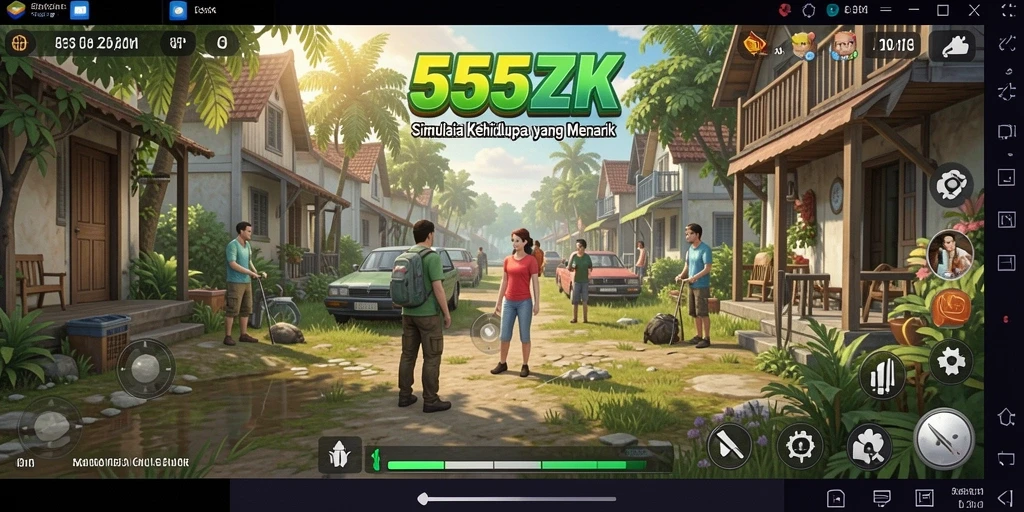 Tampilan gameplay menarik dari 555ZK yang menunjukkan interaksi karakter.