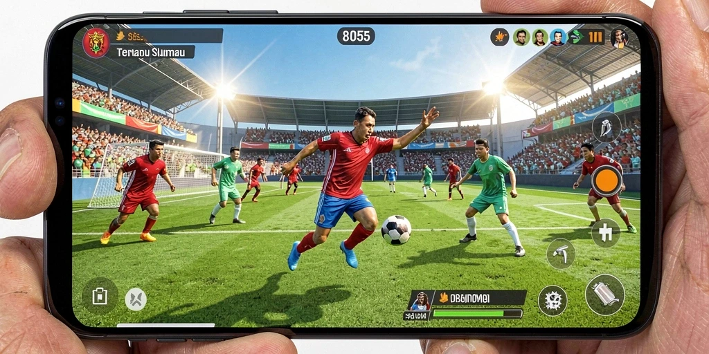 Tampilan menakjubkan dari gameplay <strong>8055</strong> yang penuh aksi olahraga.