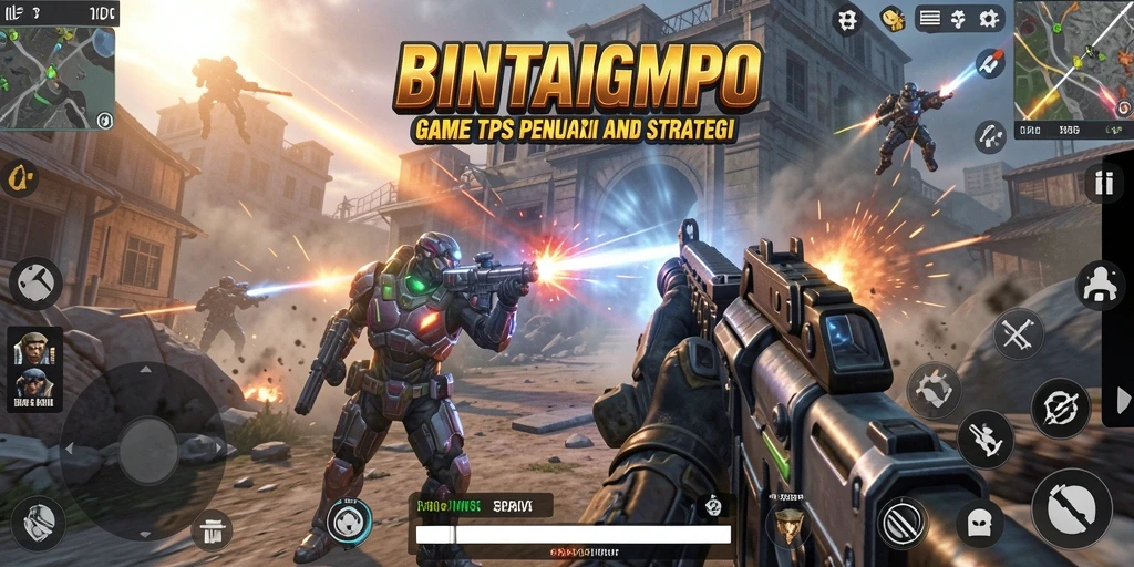Tampilan gameplay menegangkan dari BINTANGMPO dalam misi tempur.