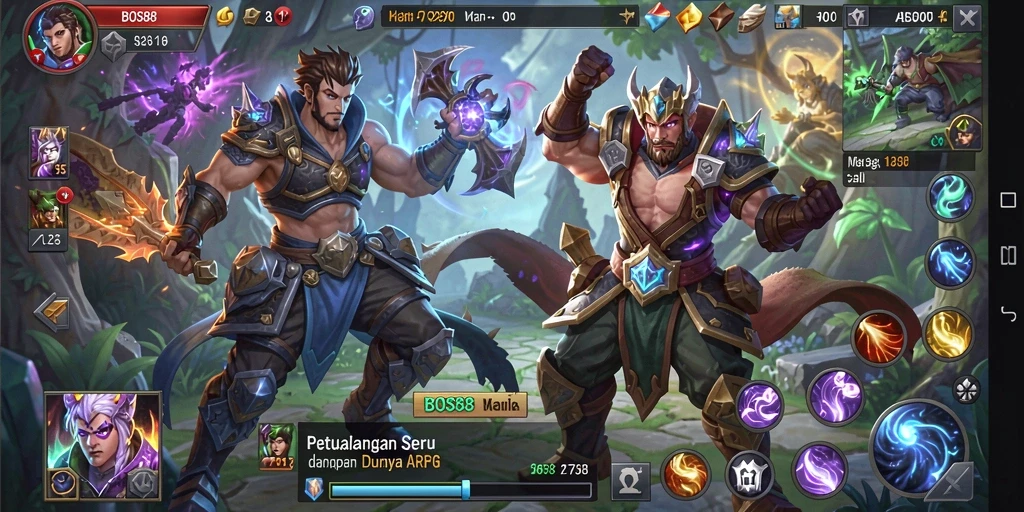 Screenshot menunjukkan aksi pertempuran intens di dunia ARPG.