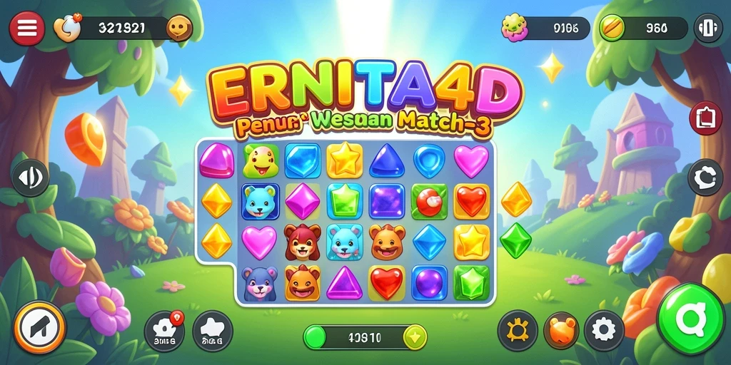 Tangkapan layar permainan <strong>ERNITA4D</strong> menunjukkan aksi mencocokkan warna yang seru dan menantang.