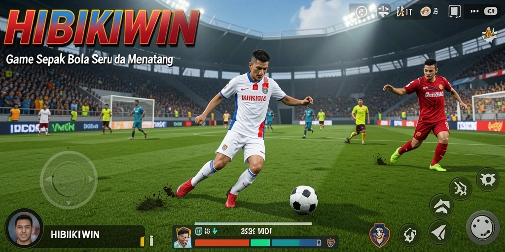 Tampilan menarik dari gameplay HIBIKIWIN sepak bola.