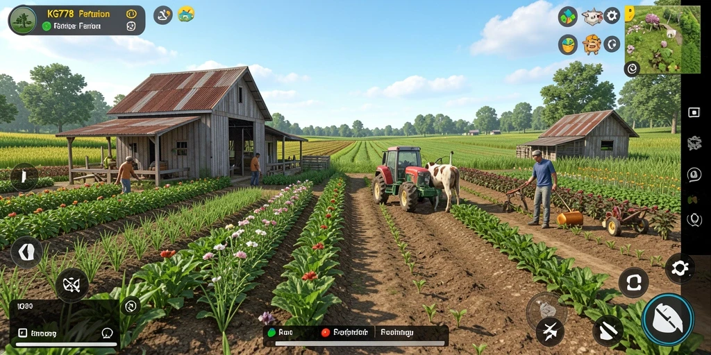 Tangkapan layar menunjukkan gameplay menarik dalam <strong>KG778</strong> dengan kegiatan bertani.