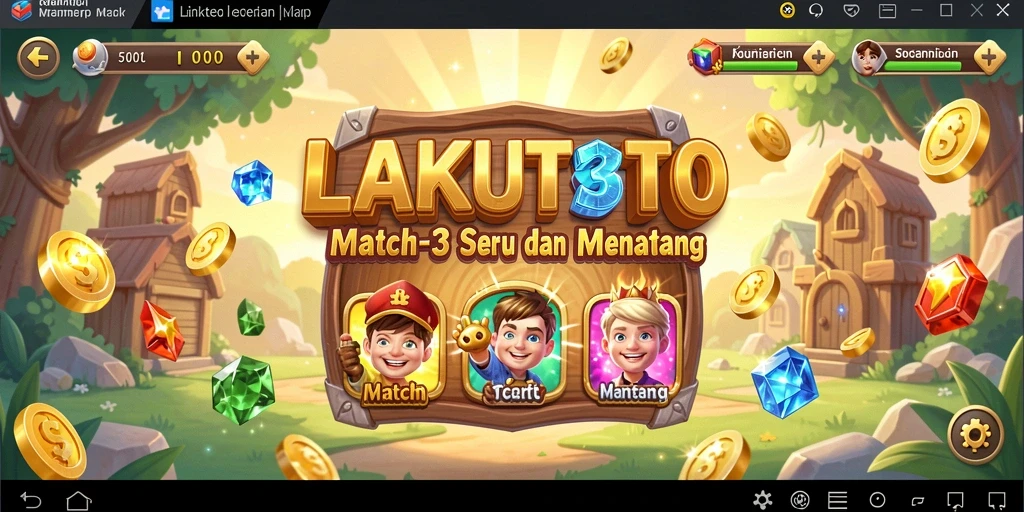 Tampilan gameplay menarik dan penuh warna dari LAKUTOTO.