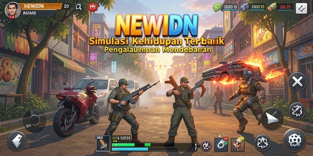 Screenshot gameplay <strong>NEWIDN</strong> yang menunjukkan interaksi karakter dan lingkungan.