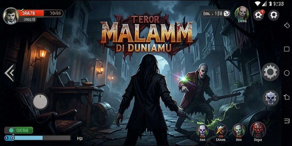 Tangkapan layar gameplay ORA78 menunjukkan suasana horor yang menegangkan.