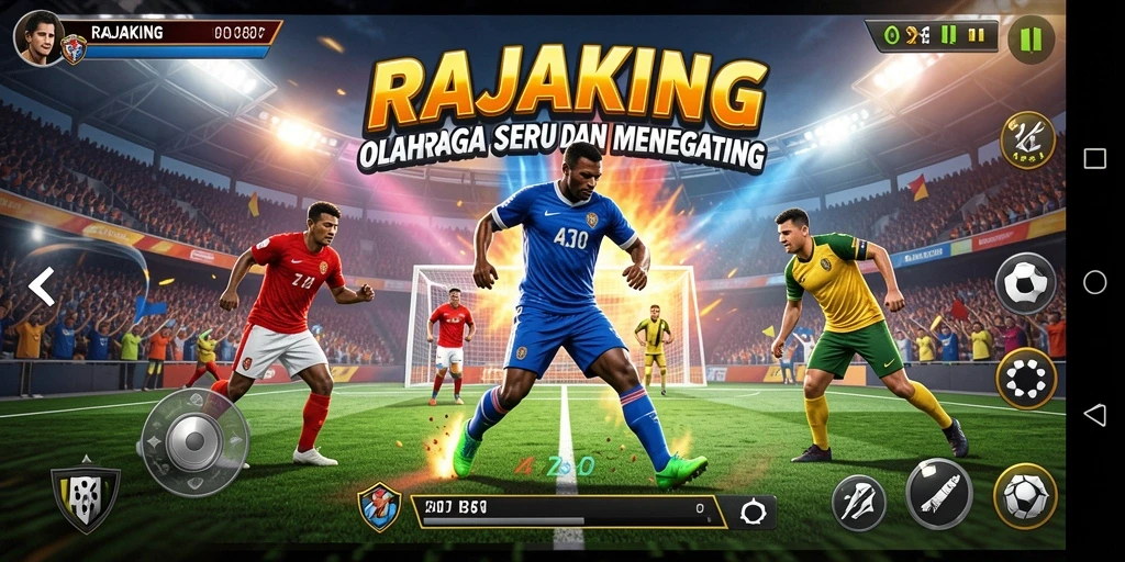 Screenshot utama menunjukkan intensitas permainan olahraga RAJAKING.