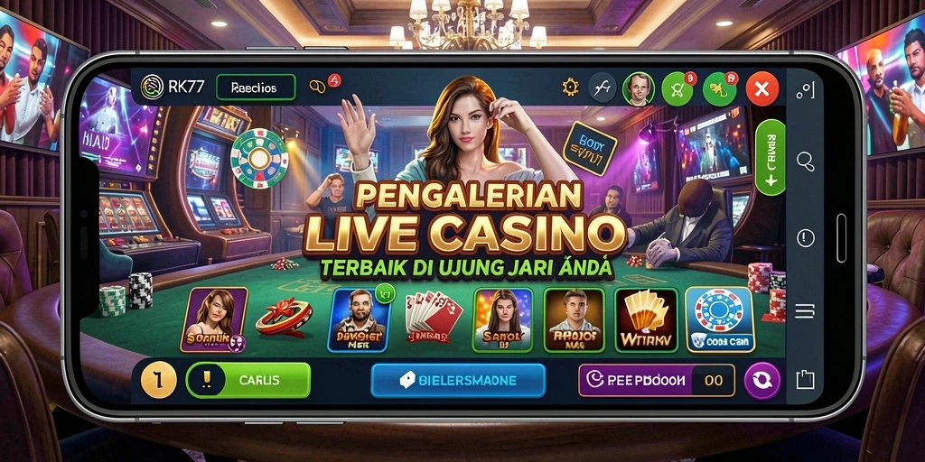 Gameplay menarik Live Casino dengan dealer langsung di RK77.