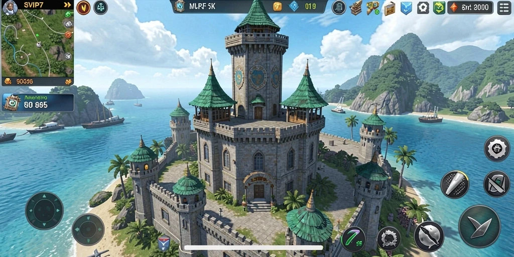 Tampilan gameplay menakjubkan dari SVIP7 dalam mode Tower Defense.