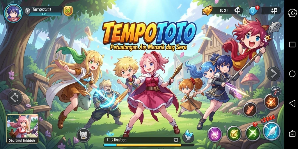 Tampilan screenshot TEMPOTOTO menampilkan momen gameplay yang seru dan penuh warna.