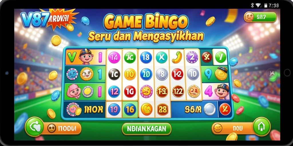 Tampilan gameplay V87 yang menampilkan keseruan permainan Bingo.